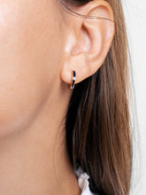 Load image into Gallery viewer, Enamel Huggie Hoops - Jenny Navy