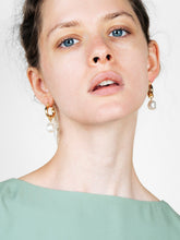 Load image into Gallery viewer, Pearl Hoop Earrings - Sara