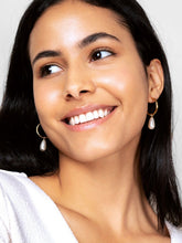 Load image into Gallery viewer, Pearl Hoop Earrings - M.I.M. Earrings
