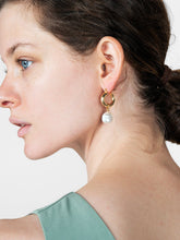 Load image into Gallery viewer, Pearl Hoop Earrings - Sara
