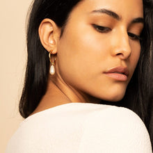 Load image into Gallery viewer, Pearl Hoop Earrings - M.I.M. Earrings
