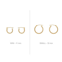 Load image into Gallery viewer, 14K Gold Earrings - Small Twisted Hoops
